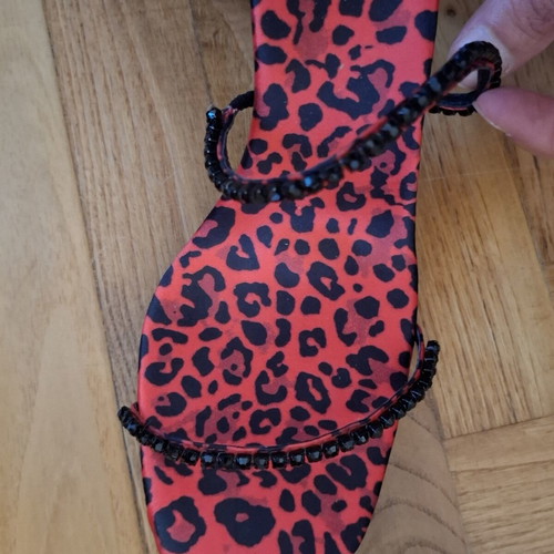 Jeffrey Campbell sandals new with black stones and leopard insole size 41