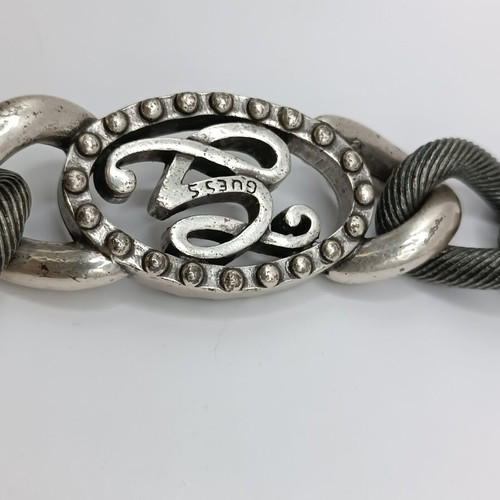 Guess statement necklace with chunky two-tone chain