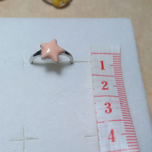 Silver 925° children's star ring with enamel, new, adjustable size