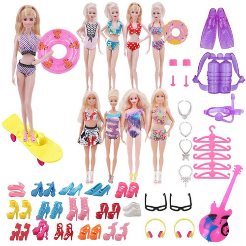 Set with swimsuit shoes and accessories "Sun & sea" (8 pieces) - 7192