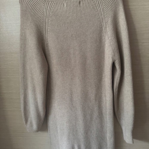 Mango beige wool dress like new, small with puff sleeves