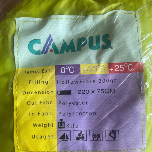 Campus Fox sleeping bag green 220x75 cm new