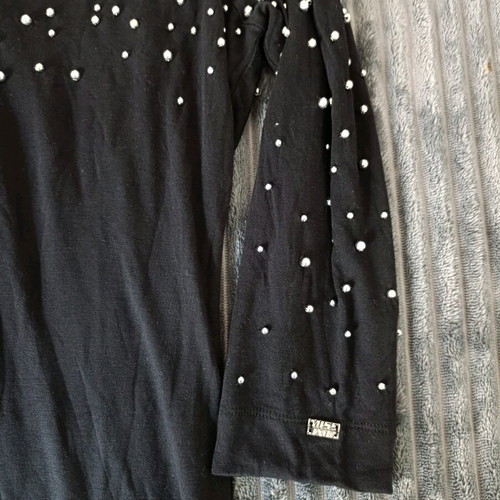 Miss Sixty Dress New Black With Silver Pearls, Size Small