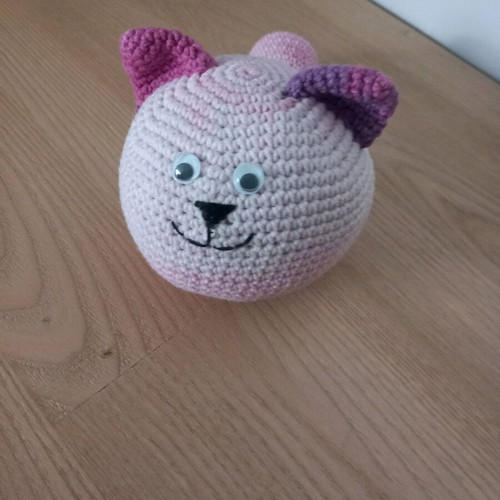 Knitted cat doll 18 cm new, handmade