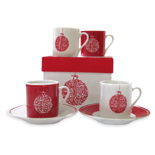Christmas espresso cups new, set of 4 Contax