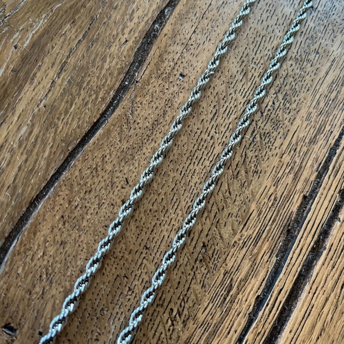 Unisex Rope Chain Necklace Stainless Steel New, Silver