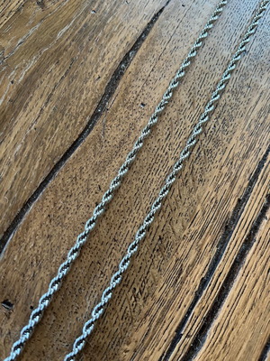 Unisex Rope Chain Necklace Stainless Steel New, Silver