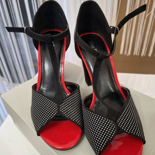 Clara Barson polka dot sandals with red sole like new, size 40