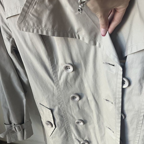 Aodeni trench coat set XL beige and black like new, lightweight cotton