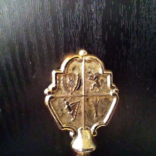 York brass desk bell used, made in England, decorative