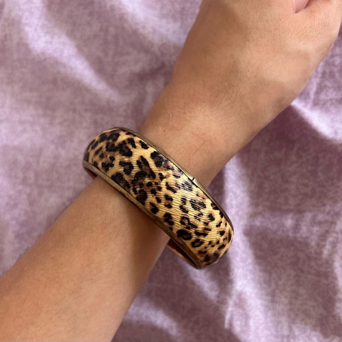 Leopard Print Bracelet Like New, Black and Brown