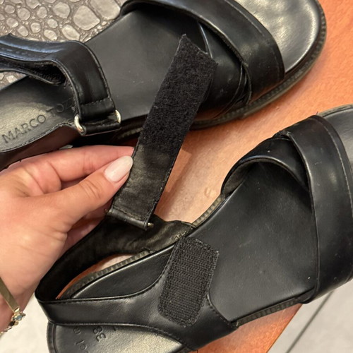 Marco Tozzi sandals size 38 used, black platform