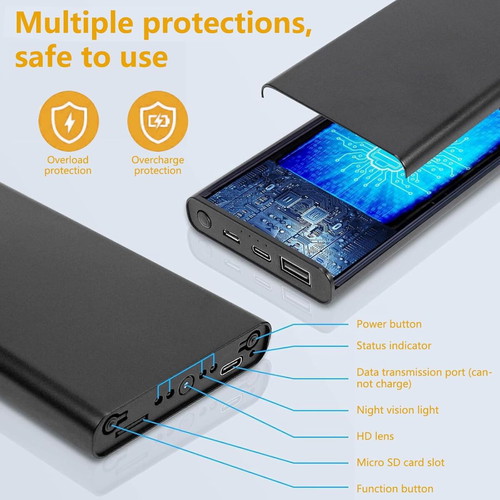 KUIYIXUE Hidden Security Camera with 10000mAh Battery HD 1080P