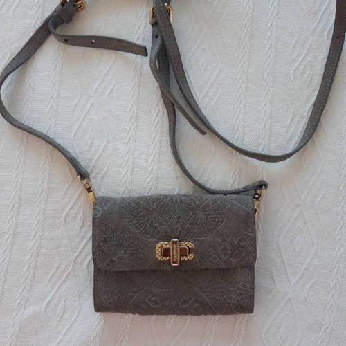 Mini Custo Barcelona leather shoulder bag, grey