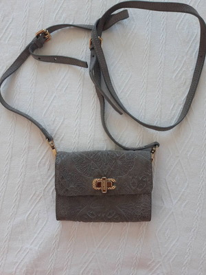 Mini Custo Barcelona leather shoulder bag, grey