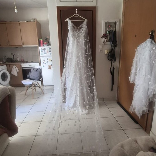 Wedding dress handmade like new, Anna Antonopoulou house, white, size S