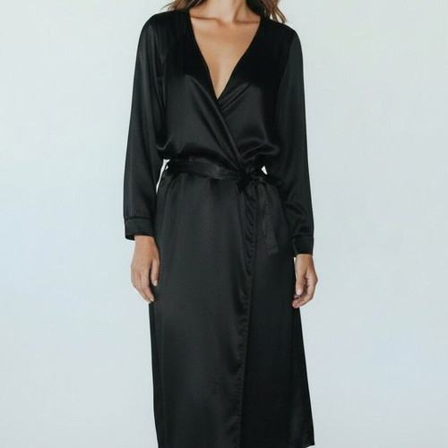 Victoria's Secret black satin robe, size XL XXL