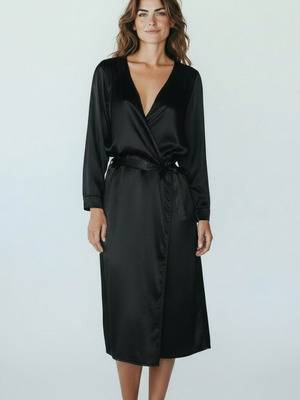 Victoria's Secret black satin robe, size XL XXL
