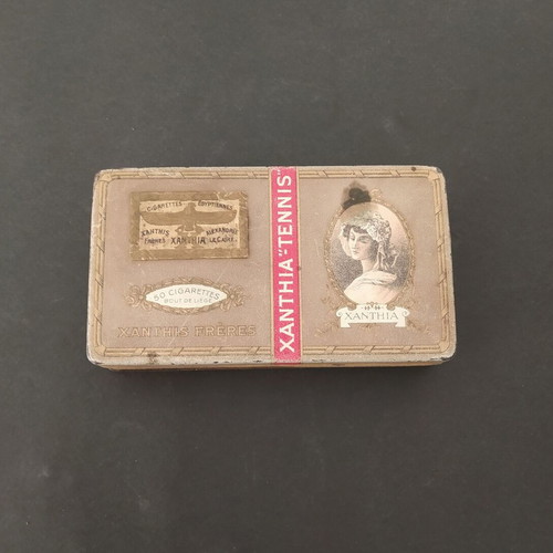 Xanthia "Tennis" vintage tin cigarette box 1920s