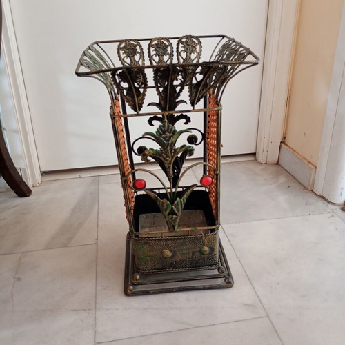 Brass umbrella stand like new, height 43 cm