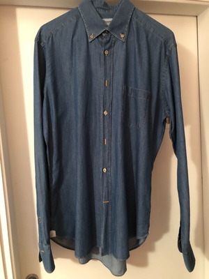 Drumohr men's dark blue cotton shirt M like new
