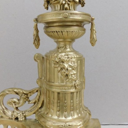 Decorative French Neoclassical Bronze Fireplace Triptych