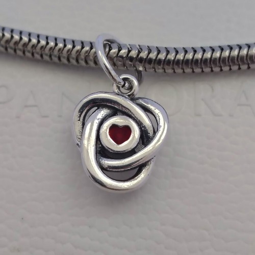 Pandora January Birthstone Eternity Circle Dangle Charm S925 ALE new