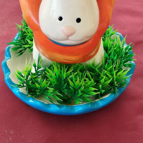 Egg holder bunny new, porcelain with nice colors
