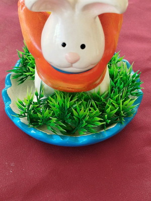 Egg holder bunny new, porcelain with nice colors