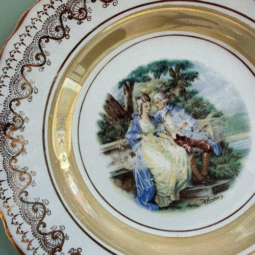Vintage Keramikos plates set of 4, used