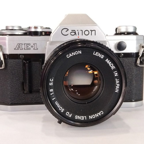Canon AE-1 camera with FD 50mm 1:1.8 S.C lens used