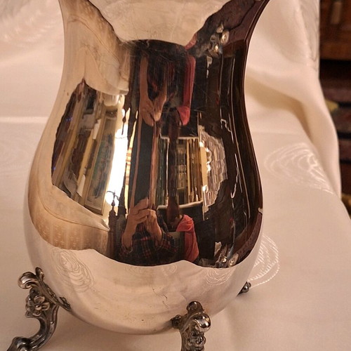 Silver-plated pitcher like new, signed, set of 2 pieces