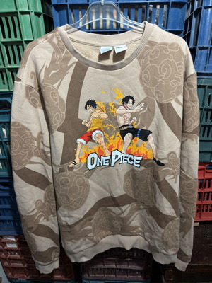 One Piece φούτερ σε καφέ, μέγεθος XL