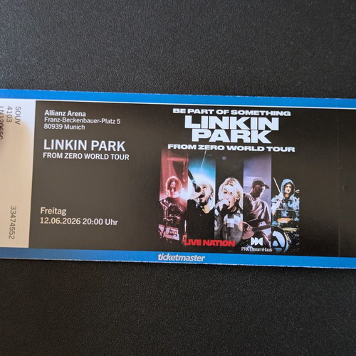 Αναμνηστικό εισιτήριο συναυλίας Linkin Park καινούργιο