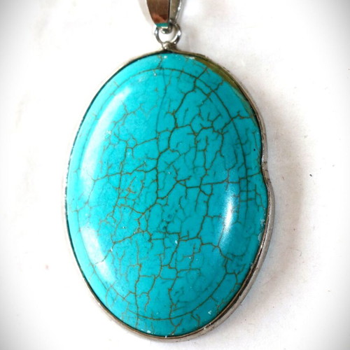 Turquoise Pendant 925 Sterling Silver Navajo Indian New