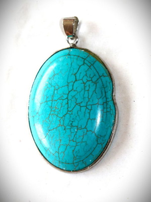 Turquoise Pendant 925 Sterling Silver Navajo Indian New