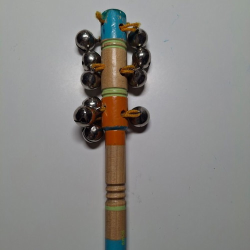 Musical instrument wooden jingle stick used