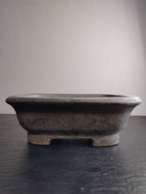 Oval bonsai pot 22 cm handmade, retro style