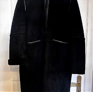 Zara παλτό μουτόν ντουμπλ φας μαυρο