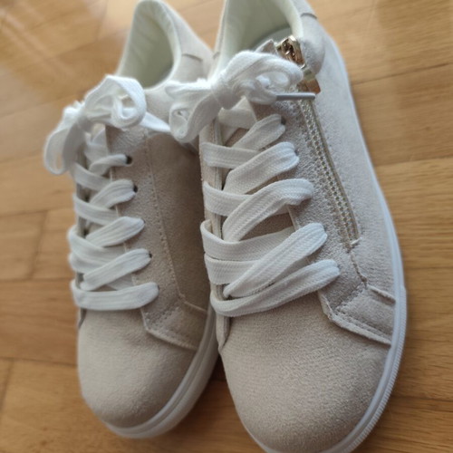 Shein beige athletic shoes new with side zipper