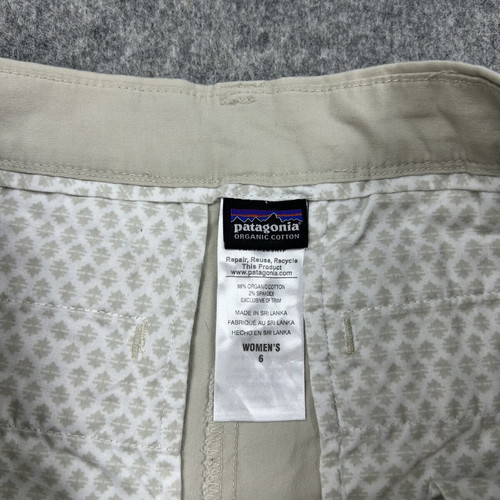 Patagonia Organic Cotton Chino Shorts Women Size 6 Used Beige