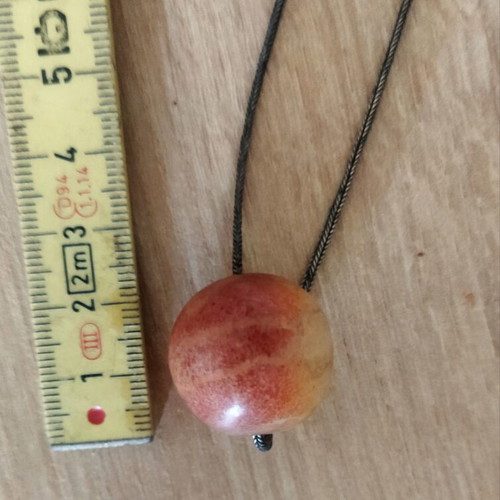 Silver Komboloi with 23 authentic apple coral beads, like new