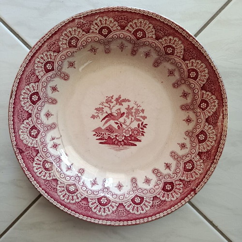 French Dentelle deep plate used, diameter 23.3 cm