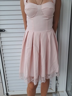 Vintage pink dress with lace