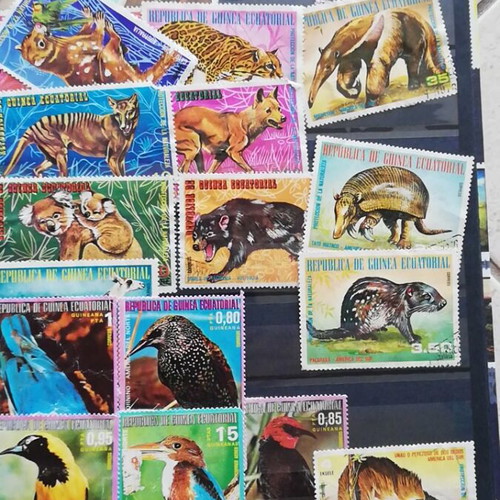 Stamp collection album like new with 13 full pages from various countries
