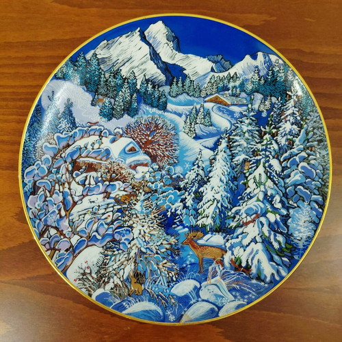 Dagmar Ebmer-Kirchlehner Winter 1982 porcelain decorative plate, limited edition