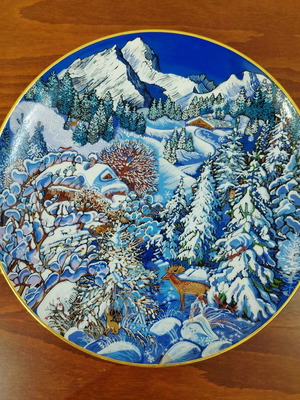 Dagmar Ebmer-Kirchlehner Winter 1982 porcelain decorative plate, limited edition