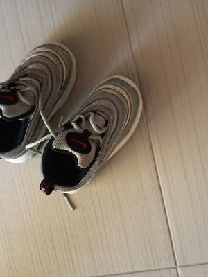 Nike athletic shoes size 24 used, silver
