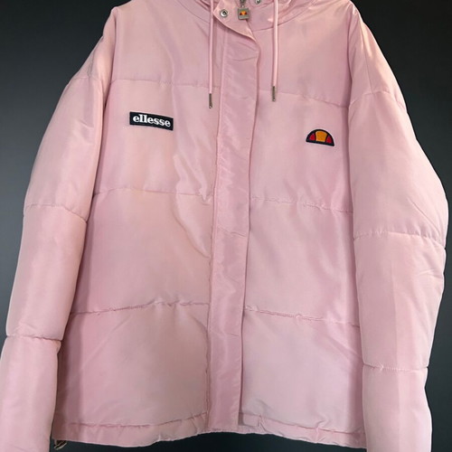 Ellesse women's pastel pink quilted jacket, size M
