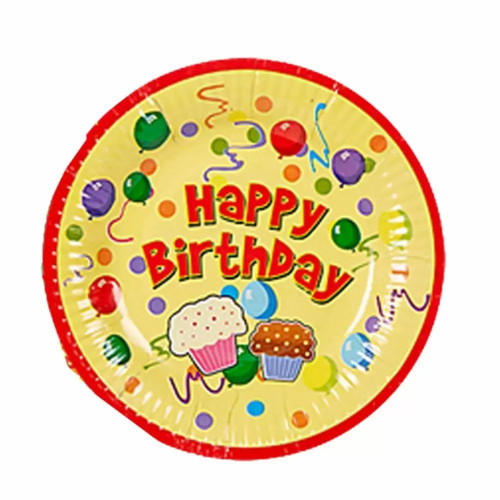Party plates new, pack of 10, 18.5cm, yellow